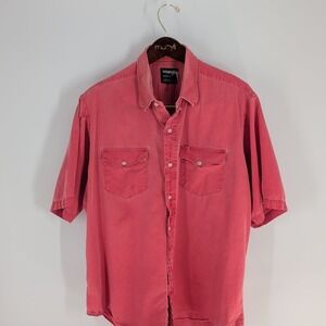 Vintage Wrangler Regular Fit Cowboy‎ Cut Western Button-Up Shirt Salmon Size XL